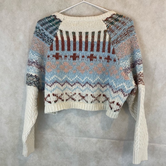 Anthropologie | Daily Practice Multicoloured Wool Cropped Sweater Size S/XS - Picture 4 of 13